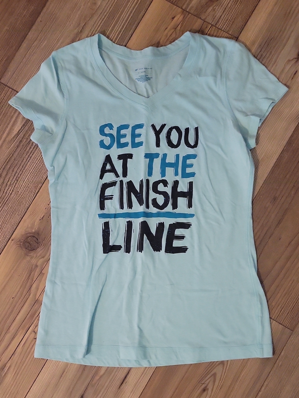 tek gear Light Blue Tee with Blue Print